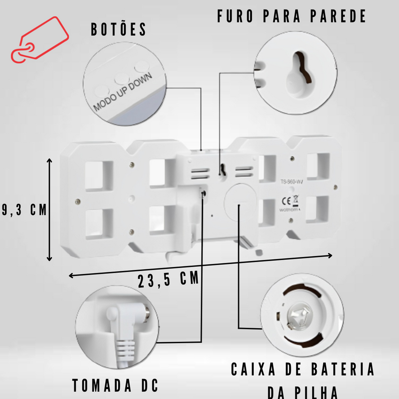 3D LED Digital Relógio